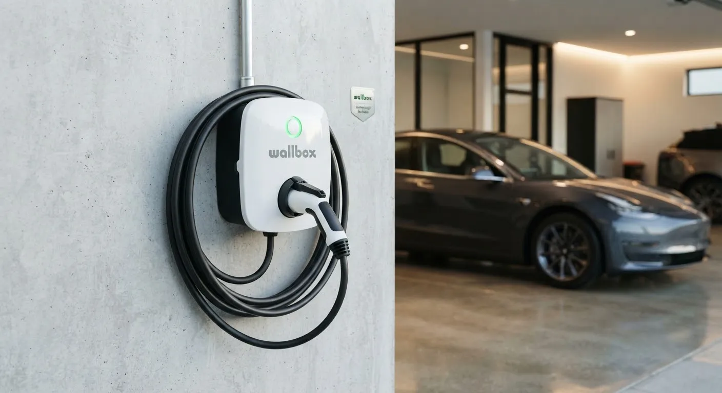 Instalación de punto de recarga para coche eléctrico en garaje residencial
